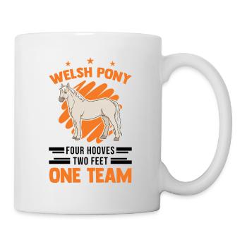 Welsh Pony 4 Hufen 2 Beine Ein Team - Tasse - Weiß - Rechts