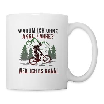 Fahrrad MTB fahren ohne Akku - Real Downhill - Tasse - Weiß - Rechts