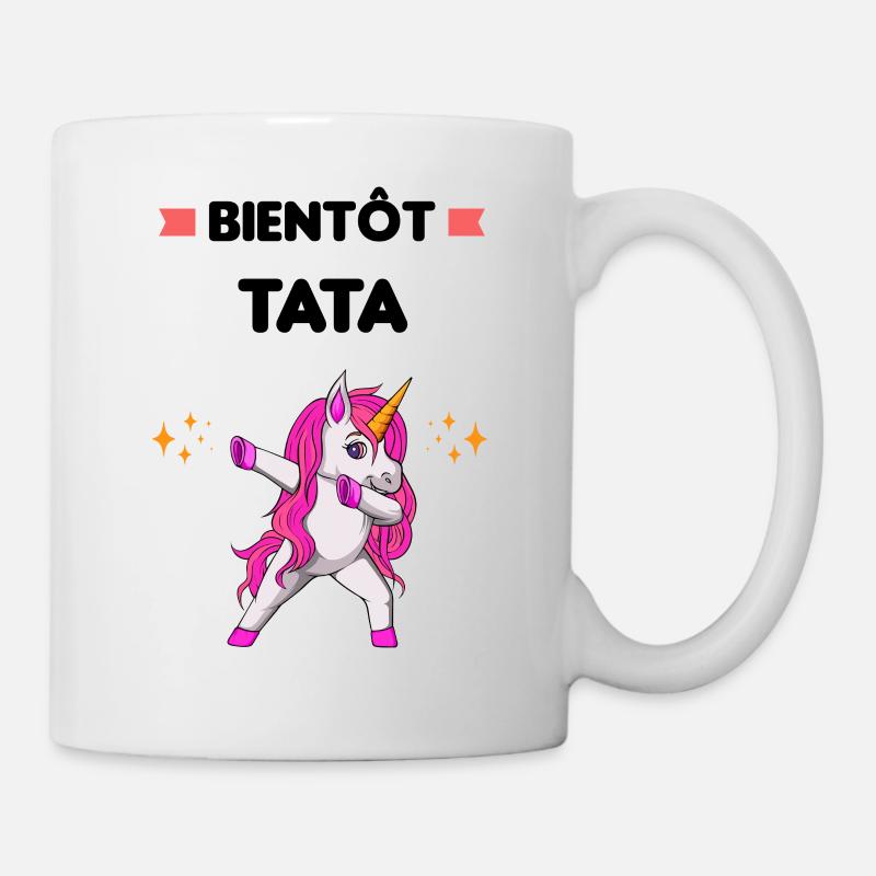Bientôt tata licorne Dab annonce grossesse - Mug blanc - blanc