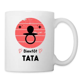Bientôt tata naissance grossesse retro - Mug blanc - blanc - Droite