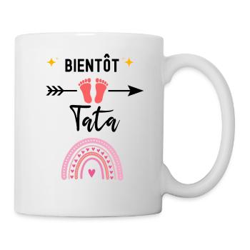 Bientôt tata cadeau naissance - Mug blanc - blanc - Droite