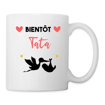 cadeau annonce grossesse Bientôt tata - Mug blanc - blanc - Droite