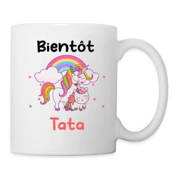 Bientôt tata licorne annonce grossesse - Mug blanc - blanc - Droite