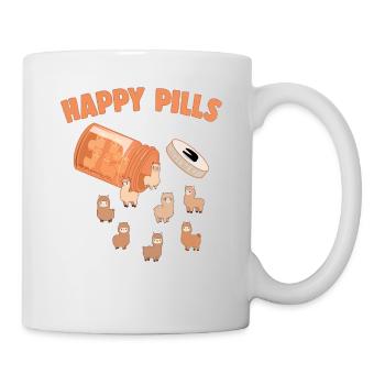 Happy Pills Alpaka Lustige Farm Tierliebhaber Humor - Tasse - Weiß - Rechts