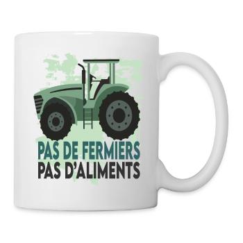 Pas de fermiers Pas d'aliments - Mug blanc - blanc - Droite
