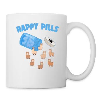 Happy Pills Farm Tier Lustige Alpaka Liebhaber Humor - Tasse - Weiß - Rechts