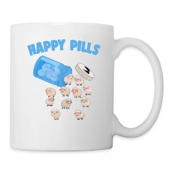 Happy Pills Farm Animal Drôle de mouton Amants Humour - Mug blanc - blanc - Droite