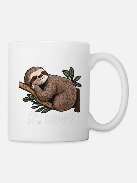 Beeile dich nicht, sei glücklich, don´t hurry - Tasse - Weiß