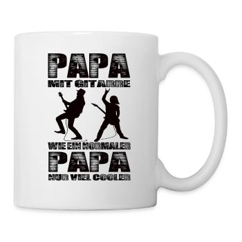 Papa Mit Gitarre Wie Ein Normaler Papa nur Cooler - Tasse - Weiß - Rechts