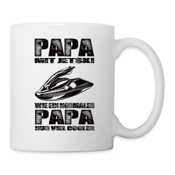 Papa Mit Jetski Wie Ein Normaler Papa Nur Cooler - Tasse - Weiß - Rechts