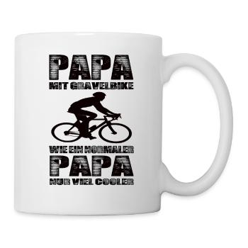 Papa Mit Gravelbike Wie Ein Normaler Papa Nur - Tasse - Weiß - Rechts