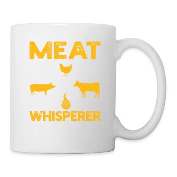Meat Whisperer Funny BBQ Chef Grilling Butcher - Mug - white - Right