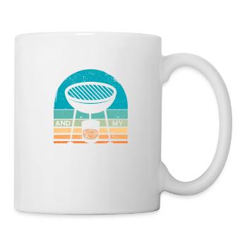 J’aime le bourbon et mon fumeur Funny BBQ Grill - Mug blanc - blanc - Droite
