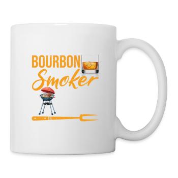 J’aime le bourbon et mon fumeur Funny BBQ Grill - Mug blanc - blanc - Droite