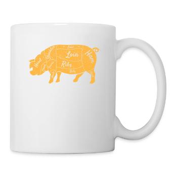 Morceaux de viande de porc effiloché Chef BBQ Grilling Chef - Mug blanc - blanc - Droite