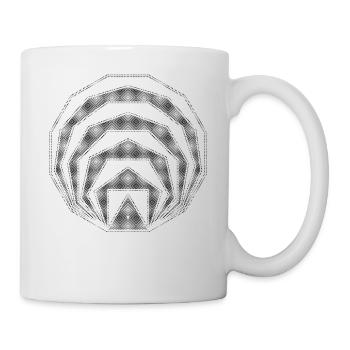 Nested Square Polygons Geometric Art Black - Mug - white - Right