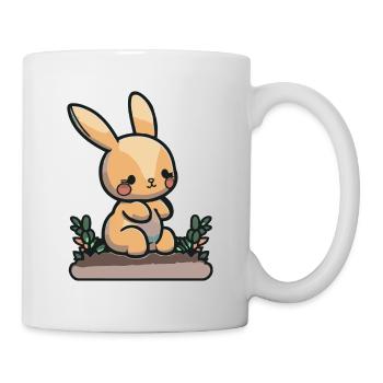 Cute cartoon bunny for kindergarten children and pupils - Mug - white - Right