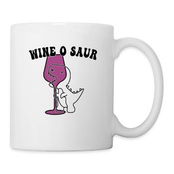 lustiger Wein Dinosaurier Spruch - Tasse - Weiß - Rechts