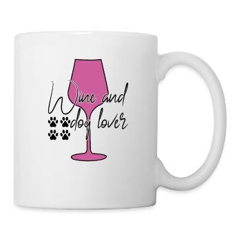 Amateurs de vin et de chiens - Mug blanc - blanc - Droite