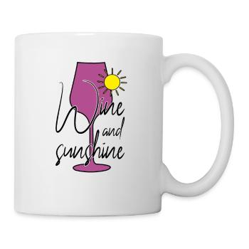 Wein Sonne Sonnenschein Spruch - Tasse - Weiß - Rechts
