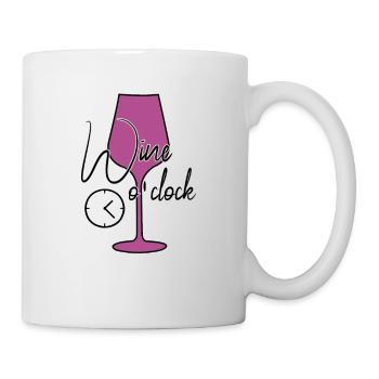 Wein Uhrzeit lustiger Spruch - Tasse - Weiß - Rechts