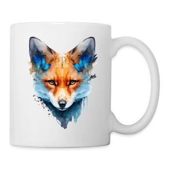 Fox Gift Butterfly Animal Red Fox Motif - Mug - white - Right