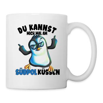 Kannst mich mal am Südpol küssen Pinguine - Tasse - Weiß - Rechts