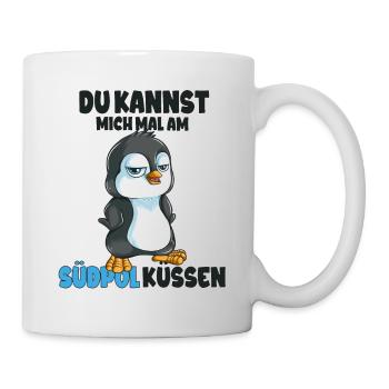 Kannst mich mal am Südpol küssen Pinguine - Tasse - Weiß - Rechts
