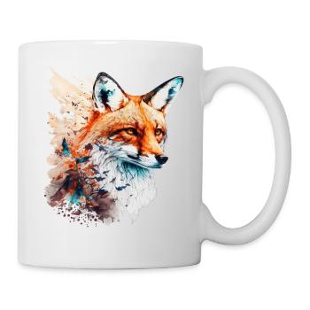 Fuchs Berge Bunt Malerei Rotfuchs Tiermotiv Tier - Tasse - Weiß - Rechts