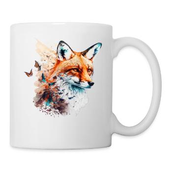 Fuchs Berge Bunt Malerei Rotfuchs Tiermotiv Tier - Tasse - Weiß - Rechts