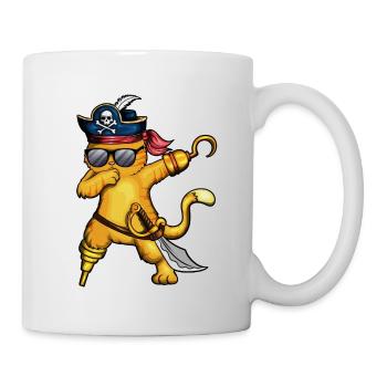 Pirate Chat Pirate Costume Chat Squelette Poisson - Mug blanc - blanc - Droite