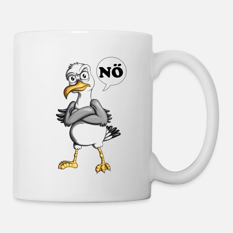 Plattdeutsche Möwe Nö Spruch Nordsee Liebhaber - Tasse - Weiß