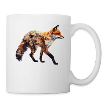 Fuchs Geschenk Tiermotiv Berge Kunstwerk Tier Zoo - Tasse - Weiß - Rechts