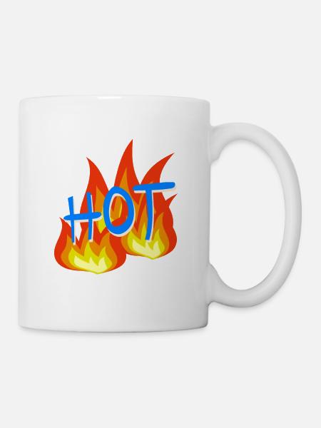 Flammen Hot - Tasse - Weiß