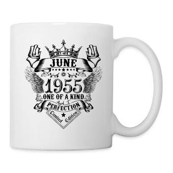 Geburtstag Juni 1955 geboren im Juni 1955 - Tasse - Weiß - Rechts