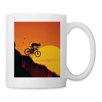 Mountain bikers, bicycles, cycling - Mug - white - Right