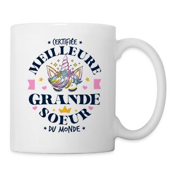 Certifiée Meilleure Grande Soeur du Monde - Mug blanc - blanc - Droite