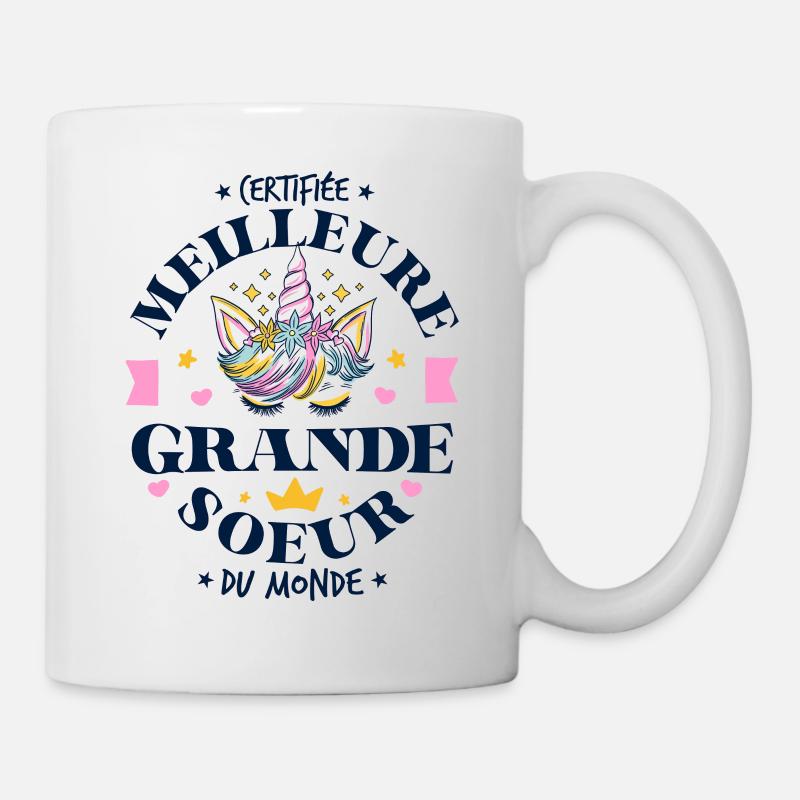 Certifiée Meilleure Grande Soeur du Monde - Mug blanc - blanc