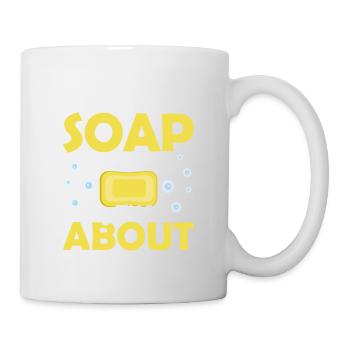 Je suis le marchand de savon dont ils vous ont parlé de la fabrication de savon - Mug blanc - blanc - Droite