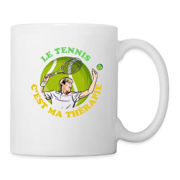 Le Tennis C'est ma Thérapie - Mug blanc - blanc - Droite