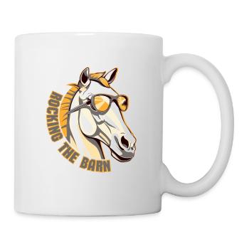 Horse Head with sunglasses - Horse Dad - Mug - white - Right