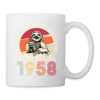 1958 Birthday vintage vintage sloth gift - Mug - white - Right