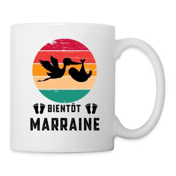 Bientôt marraine annonce grossesse retro - Mug blanc - blanc - Droite
