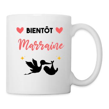 cadeau annonce grossesse Bientôt marraine - Mug blanc - blanc - Droite