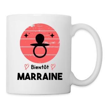 Bientôt marraine naissance grossesse retro - Mug blanc - blanc - Droite