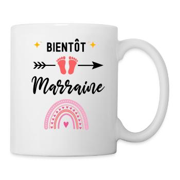 Bientôt marraine cadeau naissance - Mug blanc - blanc - Droite
