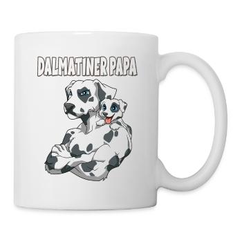 Dalmatiner Papa mit Dalmatiner Kind - Tasse - Weiß - Rechts