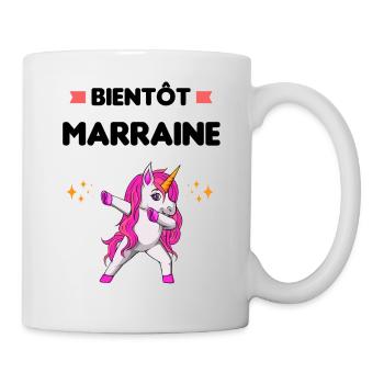 Bientôt marraine licorne dab annonce grossesse - Mug blanc - blanc - Droite