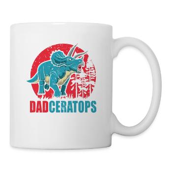 Dadceratops Dinosaurier Daddy Dino Reptil Vatertag - Tasse - Weiß - Rechts