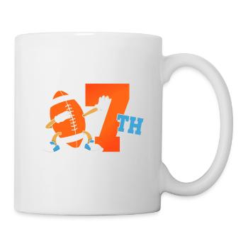 Es Ist Mein 7. Geburtstag American Football - Tasse - Weiß - Rechts